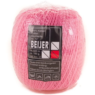 Glanskatoen n°12 - 100 gr, Roze