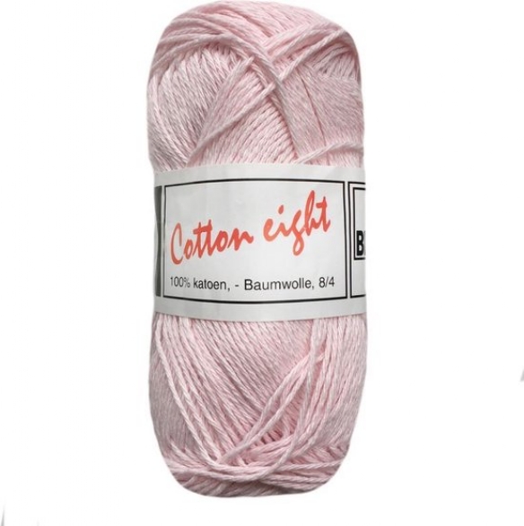 Haakkatoen Cotton 8 (100% katoen) 50gr, Babyroze