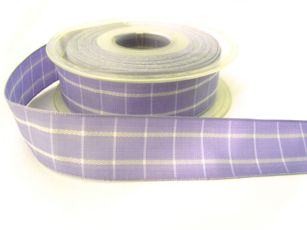 Berisfords Lint 25mm 20M, Gingham, violet