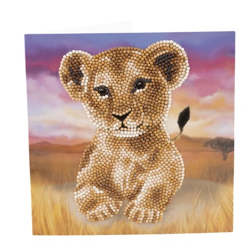 Crystal Card Kit ® Diamond Painting 18x18cm, Lion Cub