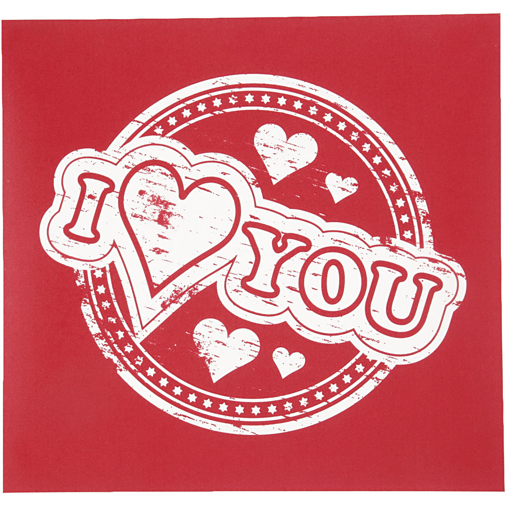 Screen stencil I Love You, vel 20x22 cm