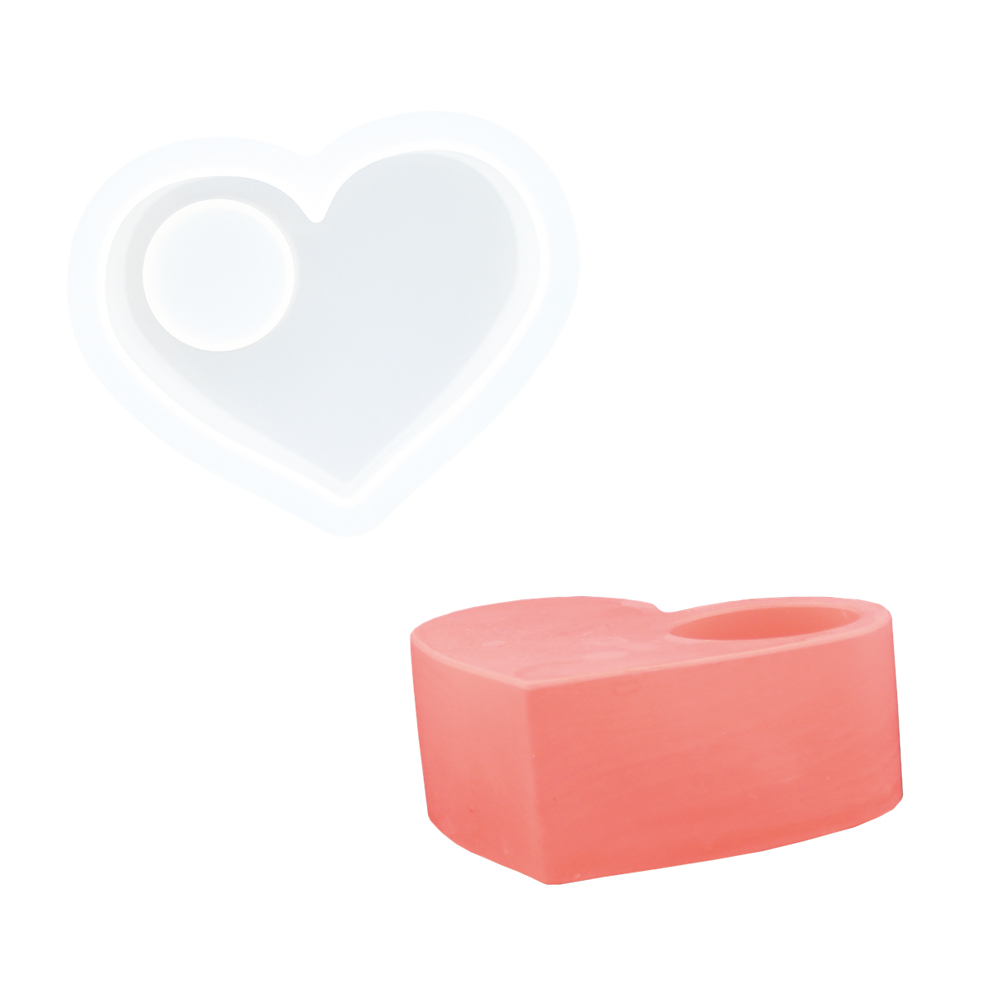 Moule en silicone 10,8cm x 12,8cm x 4,7cm - Bougeoir coeur