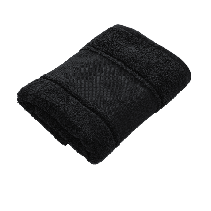 Drap de bain Softline galon aida 70x140cm, noir