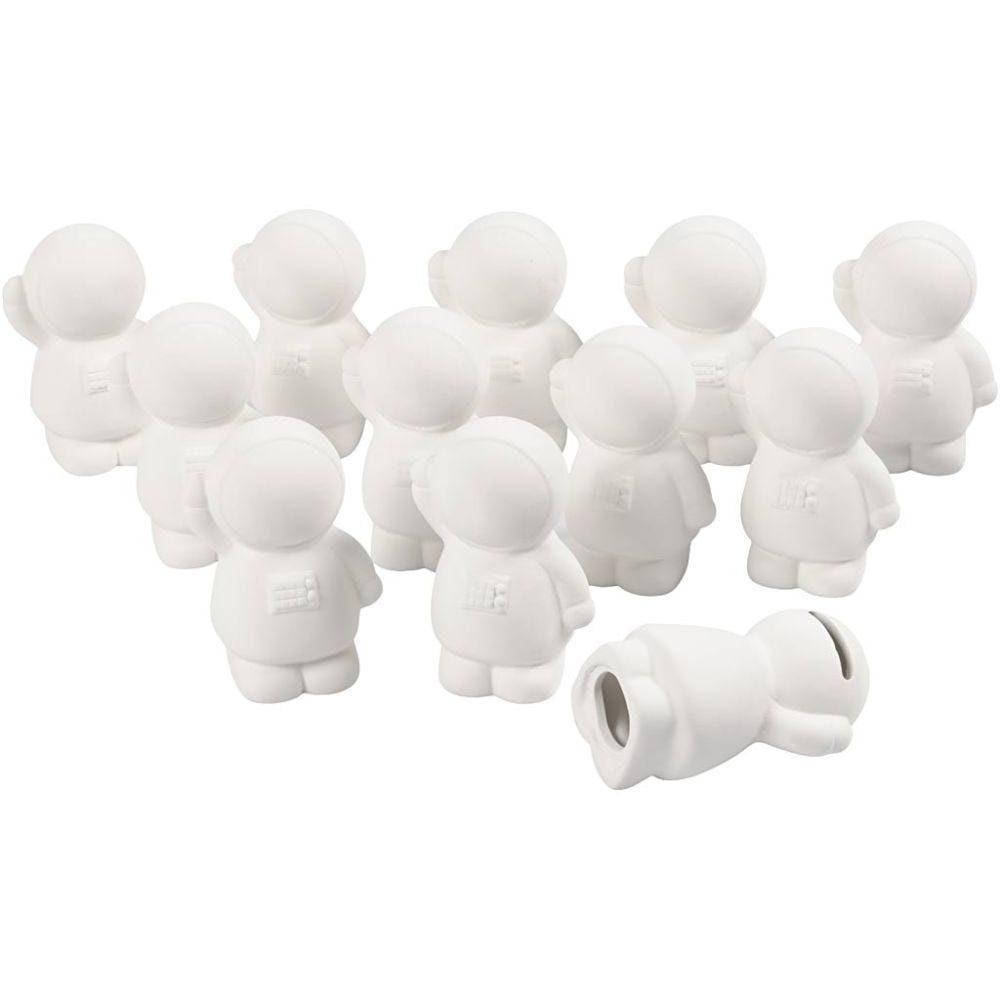 Spaarpot figuren set, 11x6,5x6 cm - 12 stuks