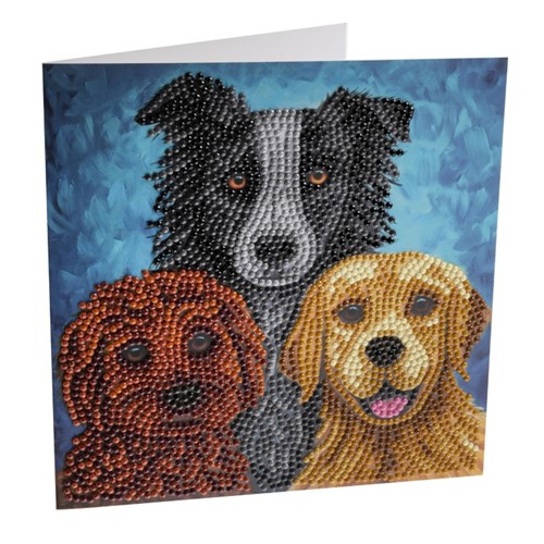 Crystal Card Kit ® Diamond Painting 18x18cm, Dogs