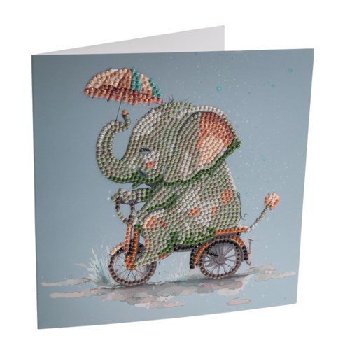 Crystal Card Kit ® Diamond Painting 18x18cm, Elephant