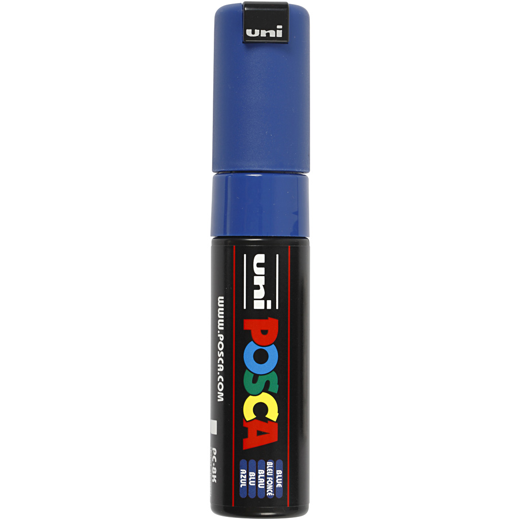 Posca verfstift PC8K Brede & schuin afgeschneden punt - Donkerblauw