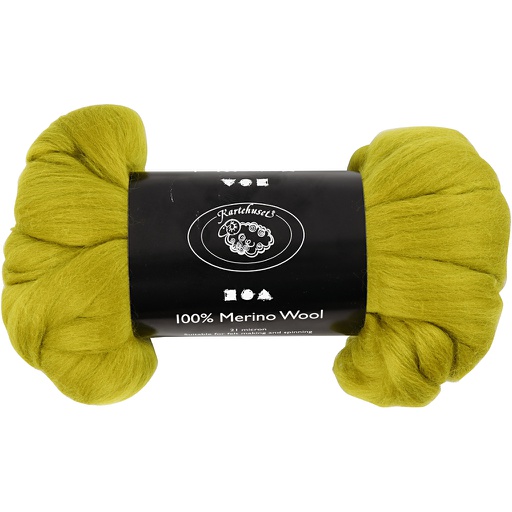 [CR46#057] Merino wol, 21 micron, 100 gr limoen