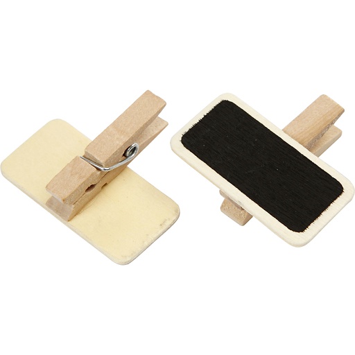 [CR562160] Krijtbord op wasknijper, 4 x 2 cm - 12 stuks