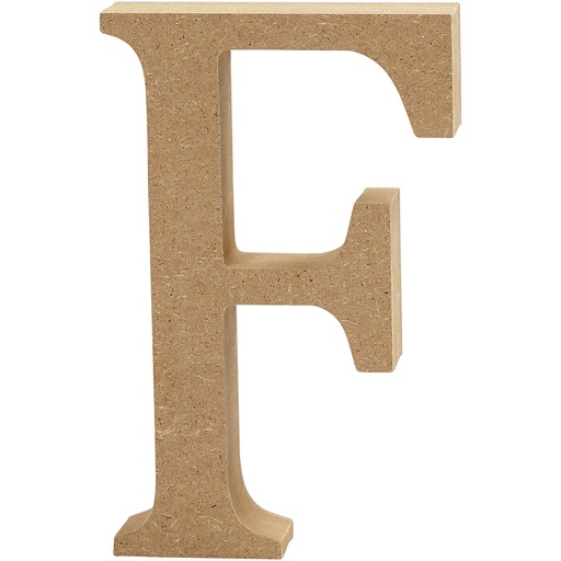 [CR563#15] Letter MDF, H: 13 cm, dikte 2 cm - F