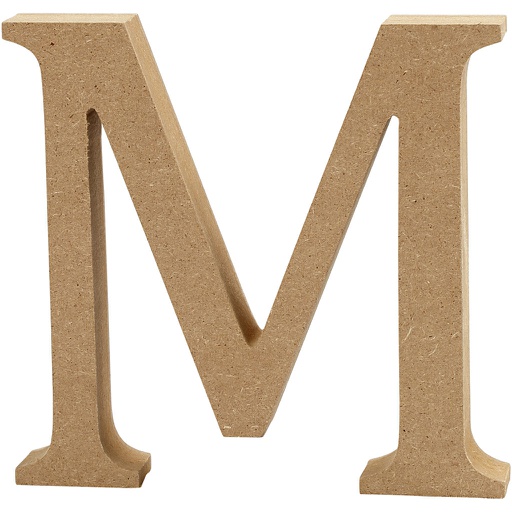 [CR563#22] Letter MDF, H: 13 cm, dikte 2 cm - M