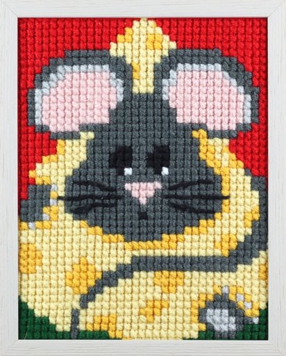 [PA0027#056] Pako voorgedrukt kruissteekpakket, Kindertekeningen 18x24cm