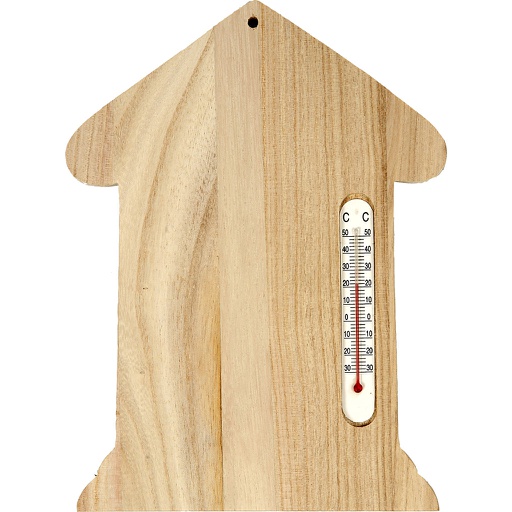 [CR57567] Huisje met thermometer, 23.5x16.5 cm - Keizerin boom