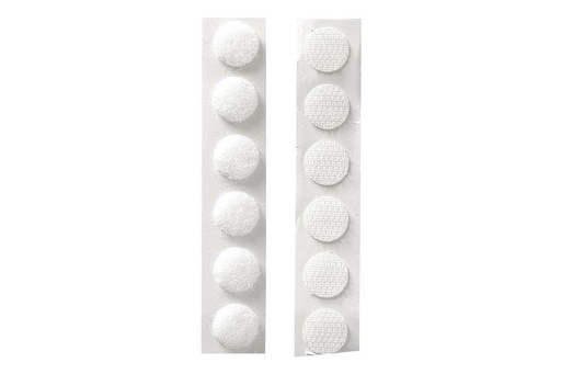 [P17628] Velcro Rond 20mm Autocollant 12 sets, Blanc