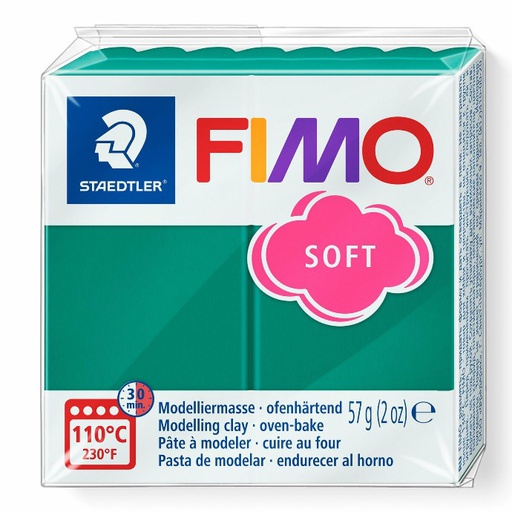 [S8020S#56] Fimo soft Boetseerklei, smaragd, 8020-56, 57g