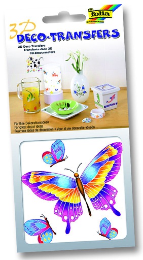 [FOL018] 3D Deco-Transfers, 10x10cm, BUTTERFLIES*