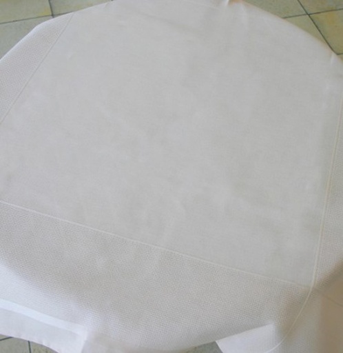 [BE9660] Nappe avec Galon Aida Carré 80x80cm, Blanc