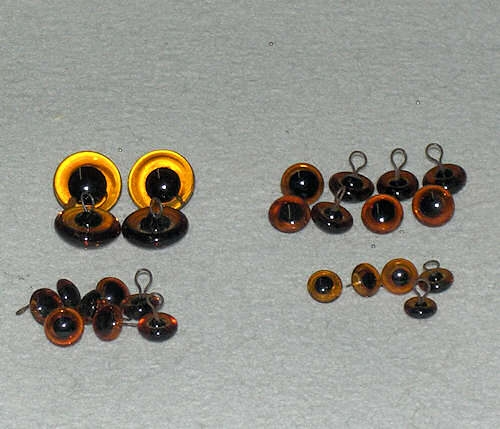 [2063#08] Ogen glas Bruin, 10 stuks - 8 mm