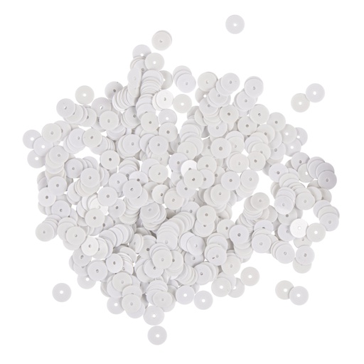 [R39268#02] Paillettes lisses, 6mm ø, blanc, boîte 4000 pièces