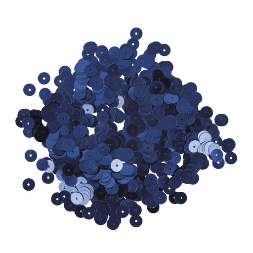 [R39268#10] Paillettes lisses, 6mm ø, bleu foncé, boîte 4000 pièces