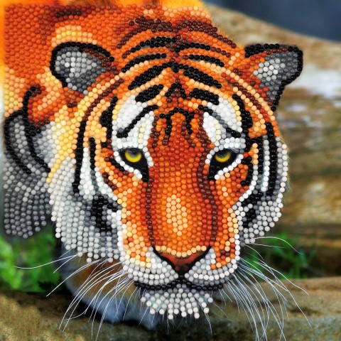 [CCK18#A40] Crystal Card Kit ® Diamond Painting 18x18cm, The Tiger 