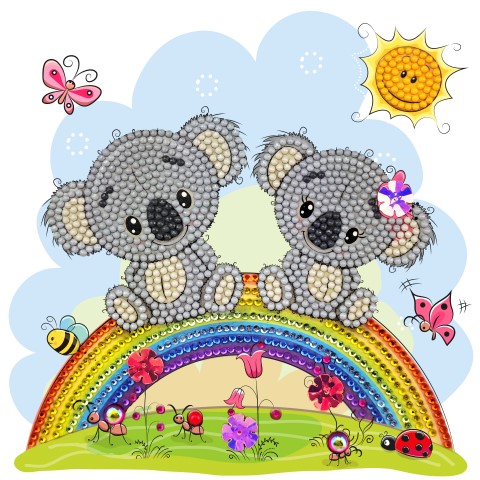 [CCK18#A47] Crystal Card Kit ® Diamond Painting 18x18cm, Koala 