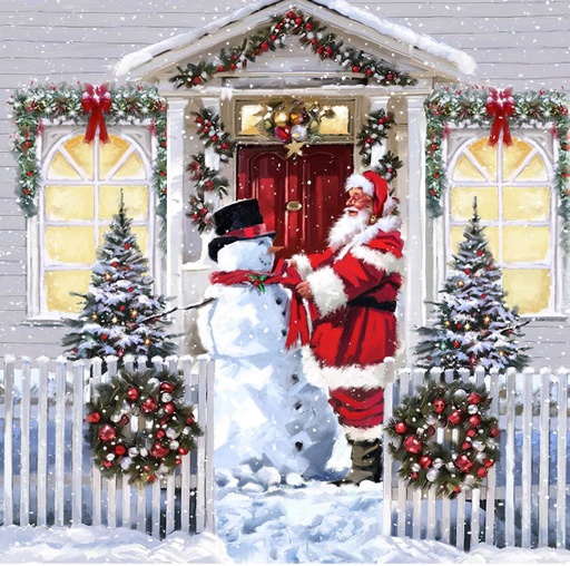 [CCK18#XM29] Crystal Card Kit ® Diamond Painting 18x18cm, Santa & Snowman 