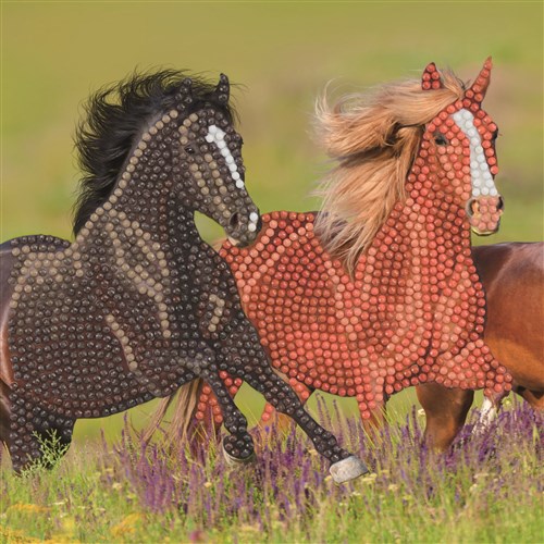 [CCK18#IT5] Crystal Card Kit ® Diamond Painting 18x18cm, Horses