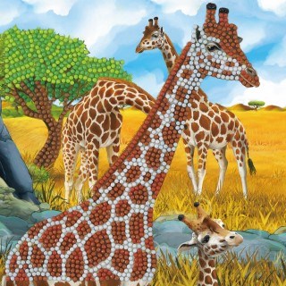 [CCK18#A68] Crystal Card Kit ® Diamond Painting 18x18cm, Giraffe