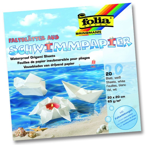 [432000] Origamivellen waterdicht 65g/m², 20x20cm, 20 vellen, wit