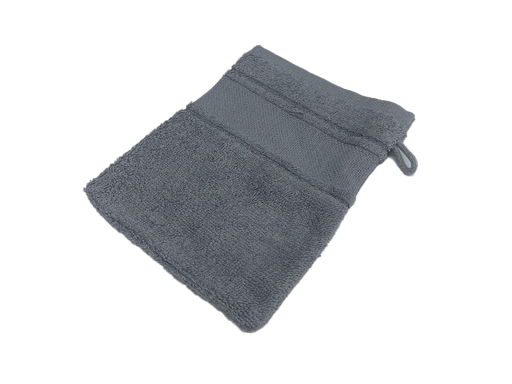 [B12270WH#11] Gant de toilette Softline galon aida 23x15cm, gris