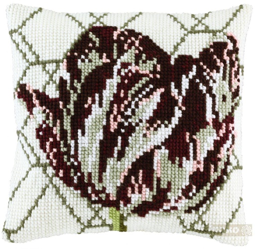 [PA4041#290] Kruissteekkussen 40x40cm, Tulp abstract (incl. naald en garen) 