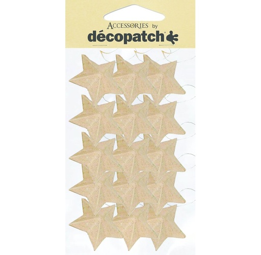 [DE-AC#355] Décopatch Sachet de 15 étoiles avec cordon AC355O