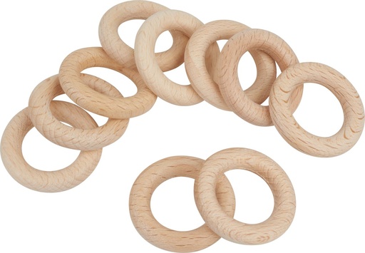 [058155] Anneaux en Bois 55mm naturel, 25 pc