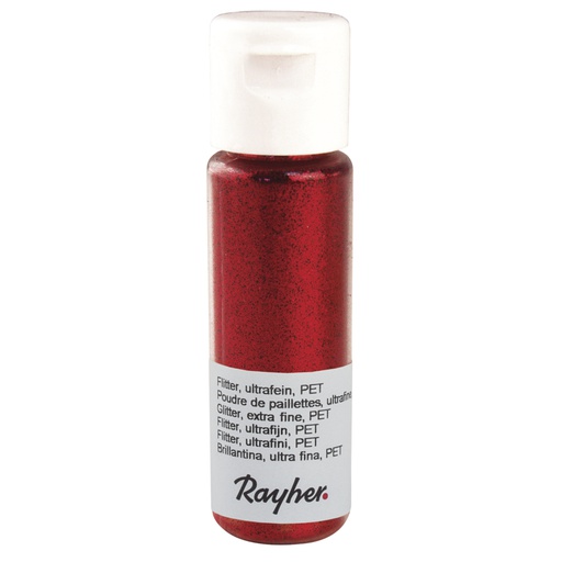 [R39420#287] Flitter ultrafijn, flesje à 20 ml - klassiek rood