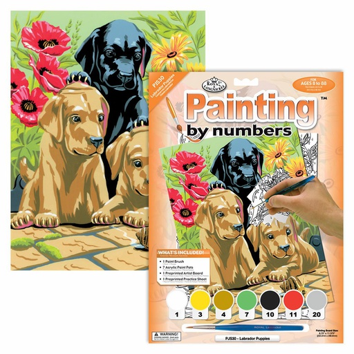 [RB-PJS#30] Painting by Numbers 225x305mm, Labrador Puppies