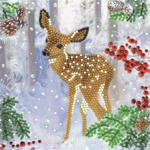 [CCK18#XM97] Crystal Card Kit ® Diamond Painting 18x18cm, Bambi