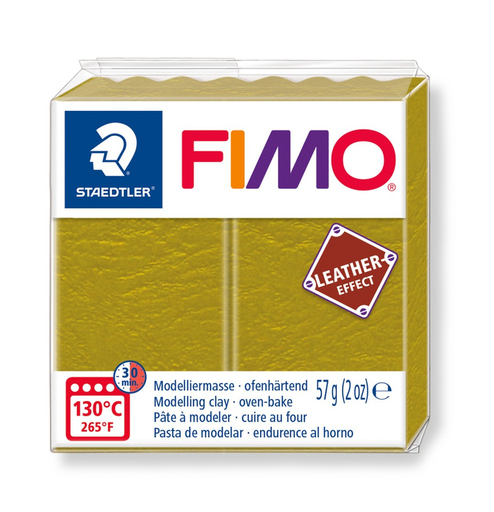 [S8010L#519] Fimo leather-effect boetseerklei, 57gr - olijf