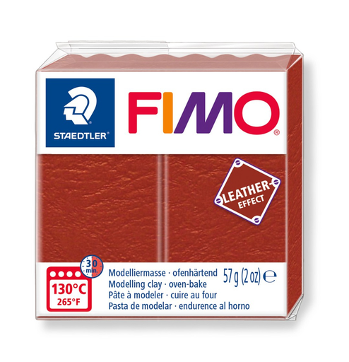 [S8010L#749] Fimo leather-effect boetseerklei, 57gr - roest