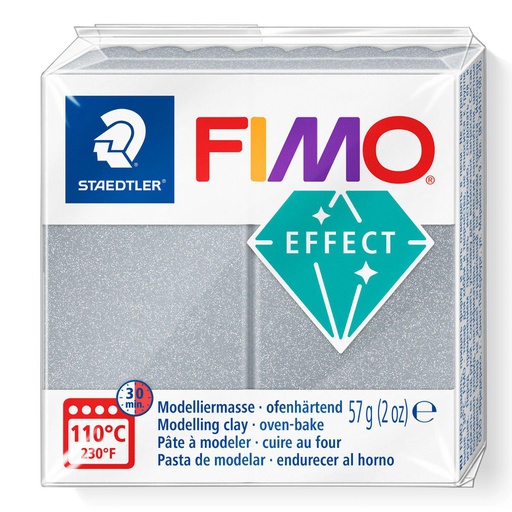 [S8020E#81] Fimo effect pâte à modeler 57g argent