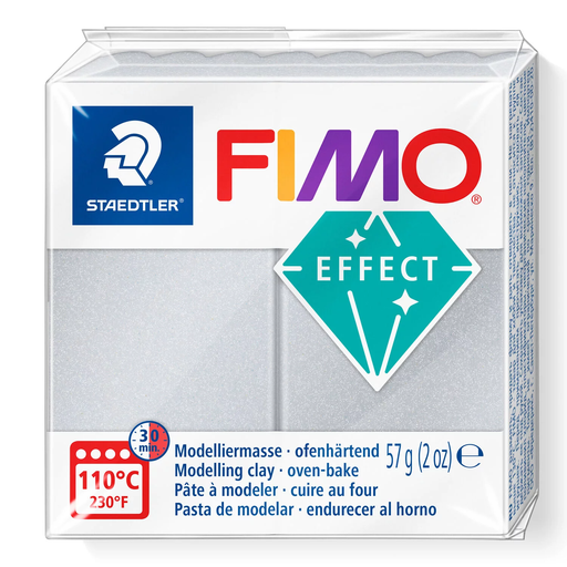 [S8020E#817] Fimo effect boetseerklei, 57gr - parelmoer zilver**