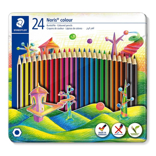 [S185M24] Staedtler Noris colour crayon de couleur - étui métal 24 pc