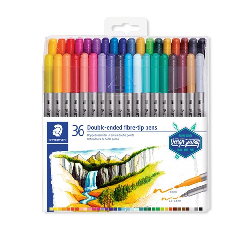 [S3200TB36] Staedtler feutre à double pointe - set 36 pc Design Journey