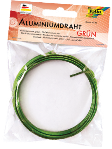 [FOL796#51] Aluminiumdraad 2 mm, 5 m - Groen