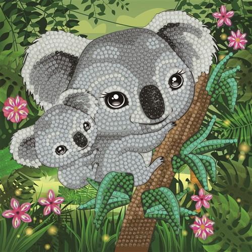 [CCK18#A82] Crystal Card Kit ® Diamond Painting 18x18cm, Koala Hugs