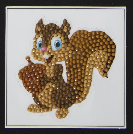 [CAMK#19] Crystal Art Motif 9x9cm, Smiling Squirrel