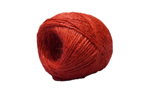 [3142#RO] Jutekoord 2-draads bol 100 gr, Rood