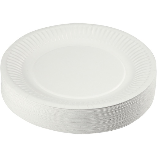 [CR13204] Assiettes en carton, d: 18 cm, 100 pièce/ 1 Pq.