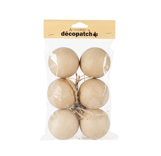 [DE-NO#006] Décopatch Kerstmis - Set van 6 ballen met koordje