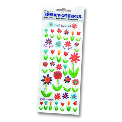 [FOL16104] Epoxy-stickers harten - kleurassortiment - 36 stuks